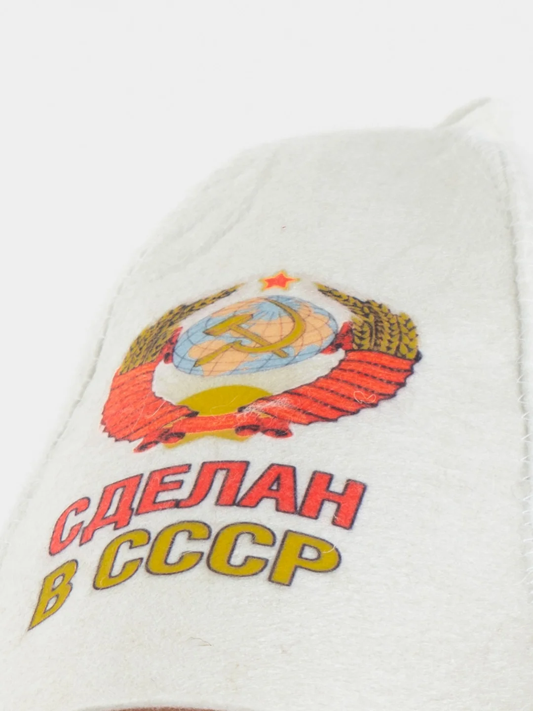 Тёмно-бордовый шапка банная с надписью
