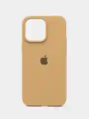Горчичный чехол Silicone Case для iPhone 14, 14 Pro, 14 Plus, 14 Pro Max, с закрытым низом