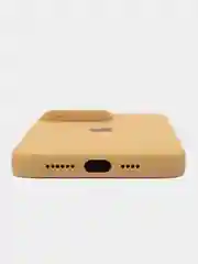 Горчичный чехол Silicone Case для iPhone 14, 14 Pro, 14 Plus, 14 Pro Max, с закрытым низом