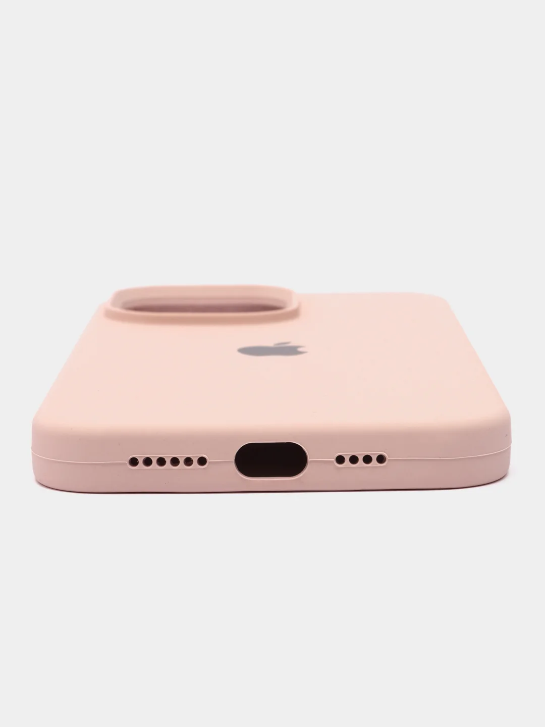 Пудровый чехол Silicone Case для iPhone 14, 14 Pro, 14 Plus, 14 Pro Max, с закрытым низом
