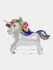 Медный воздушный шар-фигура на подставке, Радужный единорог, надувается воздухом