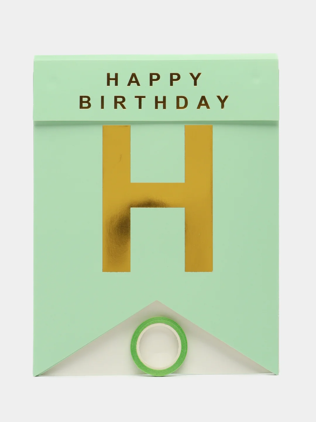 Бирюзовый растяжка бумажная на день рождения, из букв, "Happy Birthday", 16х20 см