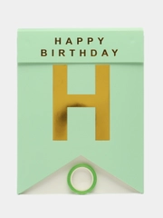 Растяжка бумажная на день рождения, из букв, "Happy Birthday", 16х20 см