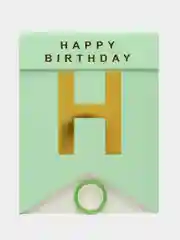 Бирюзовый растяжка бумажная на день рождения, из букв, "Happy Birthday", 16х20 см