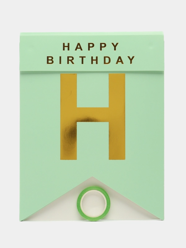 Растяжка бумажная на день рождения, из букв, "Happy Birthday", 16х20 см