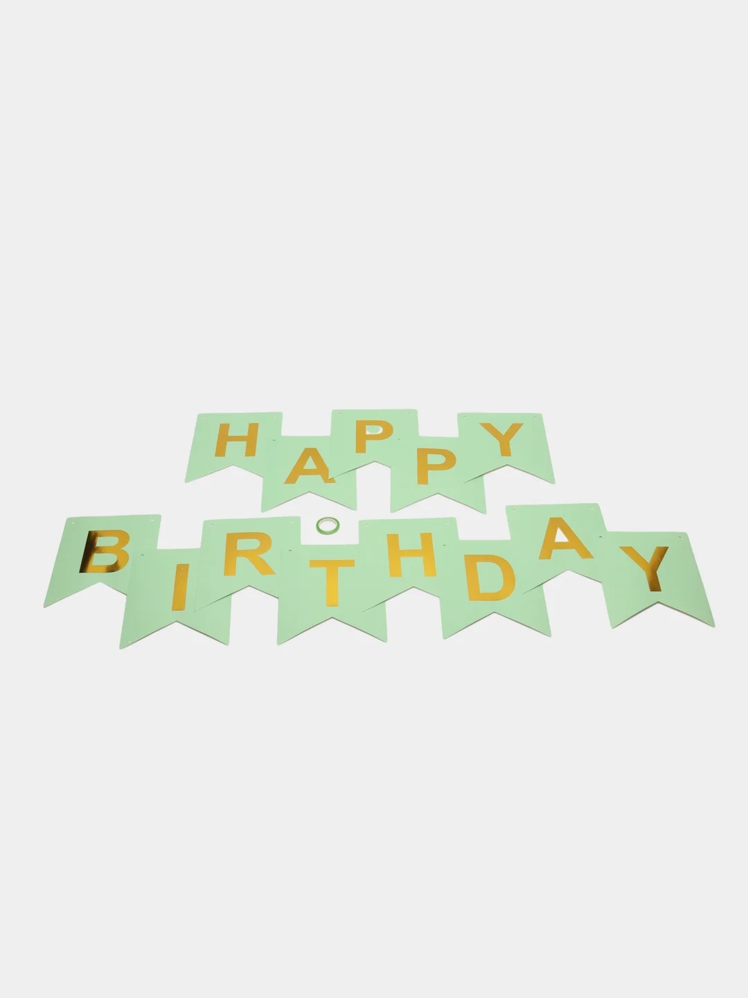 Белый растяжка бумажная на день рождения, из букв, "Happy Birthday", 16х20 см