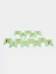 Белый растяжка бумажная на день рождения, из букв, "Happy Birthday", 16х20 см