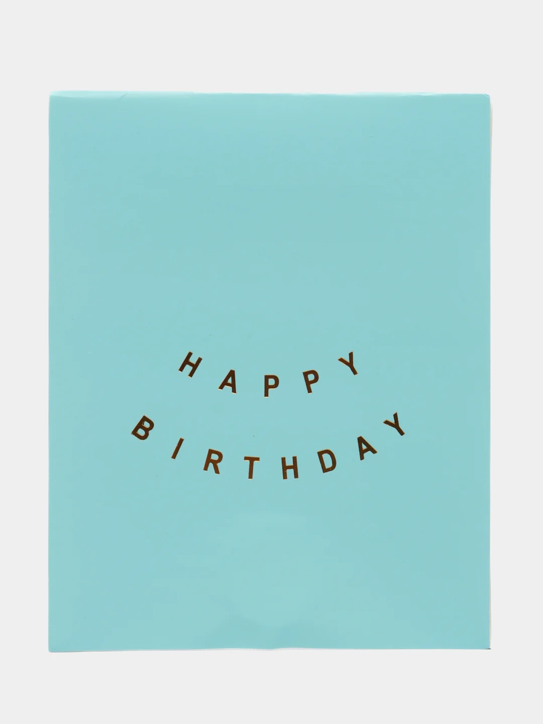 Голубой растяжка бумажная на день рождения, из букв, "Happy Birthday", 16х20 см