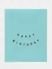 Голубой растяжка бумажная на день рождения, из букв, "Happy Birthday", 16х20 см