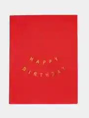 Красный растяжка бумажная на день рождения, из букв, "Happy Birthday", 16х20 см