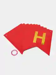 Красный растяжка бумажная на день рождения, из букв, "Happy Birthday", 16х20 см