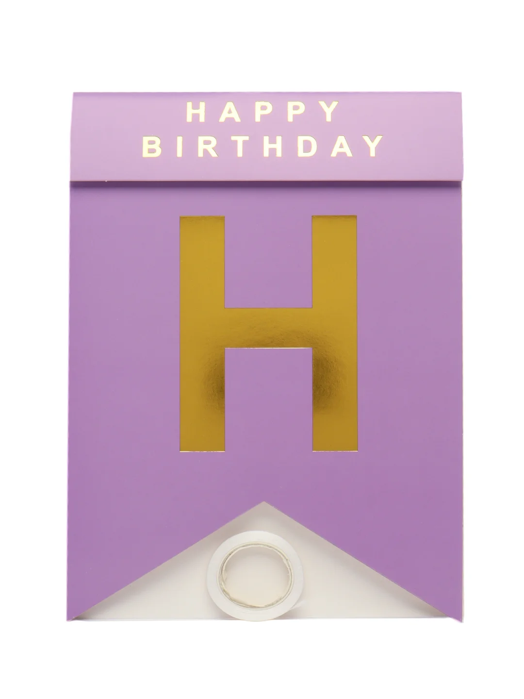 Пурпурный растяжка бумажная на день рождения, из букв, "Happy Birthday", 16х20 см