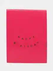 Розовый растяжка бумажная на день рождения, из букв, "Happy Birthday", 16х20 см