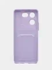 Красный силиконовый чехол Tecno POVA 5 Pro 5G (Техно Пова 5 Про) с карманом для карт, прозрачный
