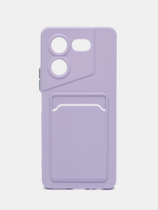 Силиконовый чехол Tecno POVA 5 Pro 5G (Техно Пова 5 Про) с карманом для карт, прозрачный