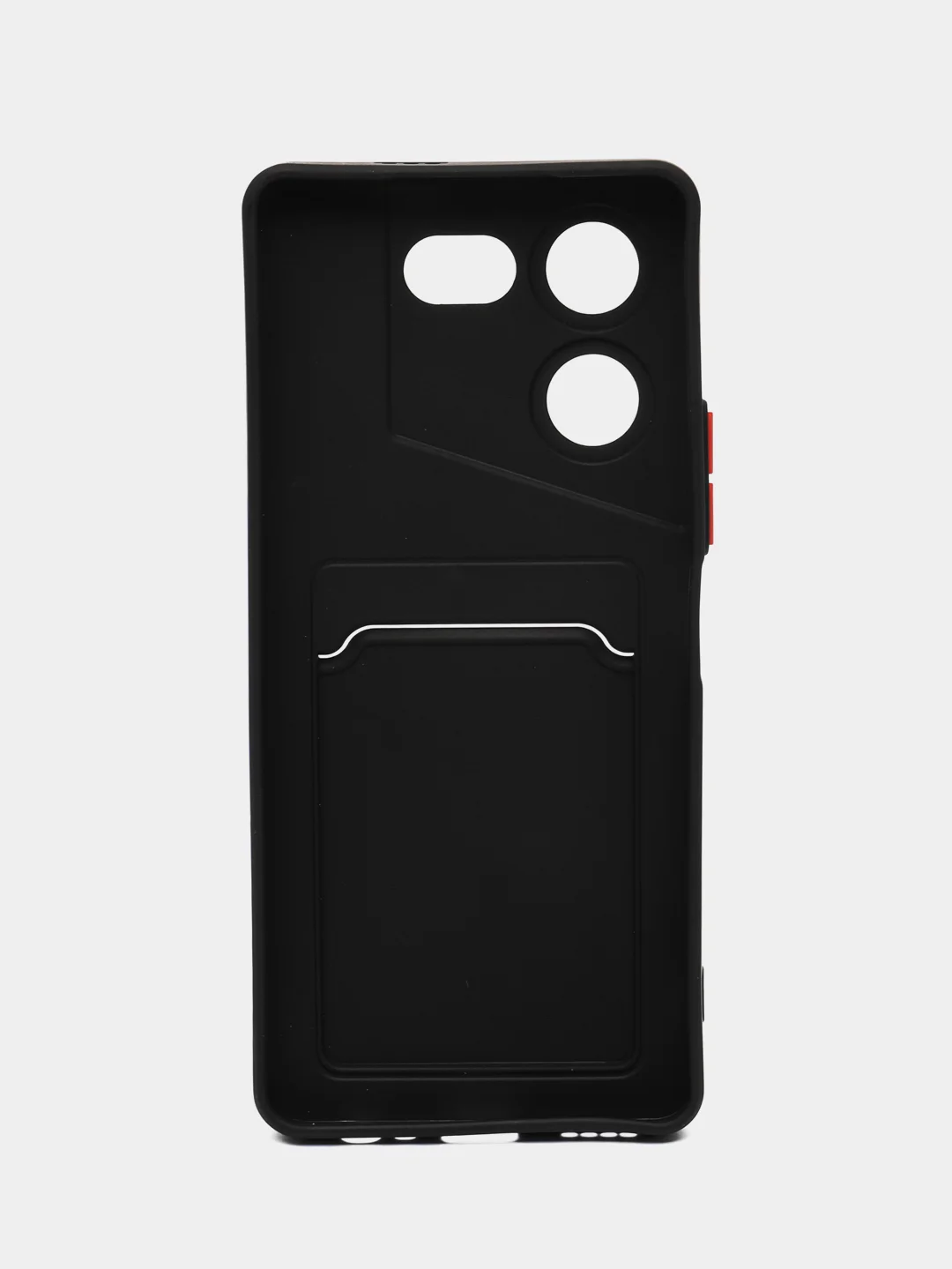 Черный силиконовый чехол Tecno POVA 5 Pro 5G (Техно Пова 5 Про) с карманом для карт, прозрачный