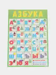Обучающий плакат шпаргалка Азбука для дошкольников 67,5х47,5 см