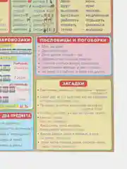 Обучающий плакат шпаргалка Русский язык и Родная речь для дошкольников 60х44 см