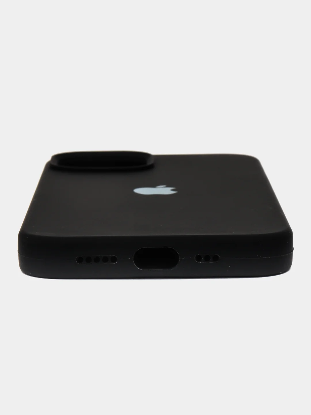 Черный чехол Silicone Case для iPhone 14, 14 Pro, 14 Plus, 14 Pro Max, с закрытым низом