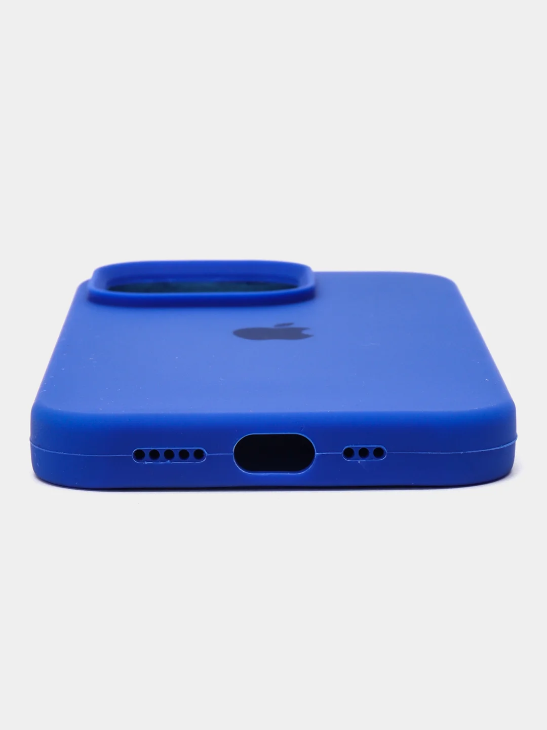 Синий чехол Silicone Case для iPhone 14, 14 Pro, 14 Plus, 14 Pro Max, с закрытым низом
