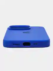 Синий чехол Silicone Case для iPhone 14, 14 Pro, 14 Plus, 14 Pro Max, с закрытым низом