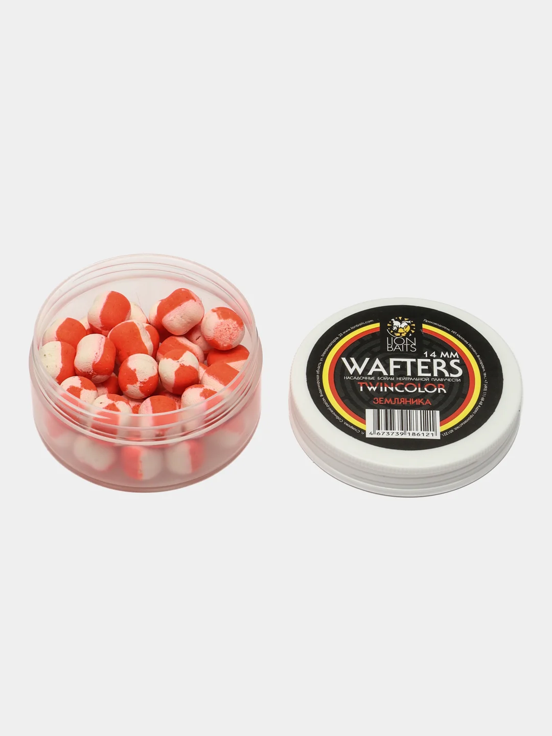 Бойлы нейтральной плавучести Wafters twincolor LION BAITS Земляника 14мм