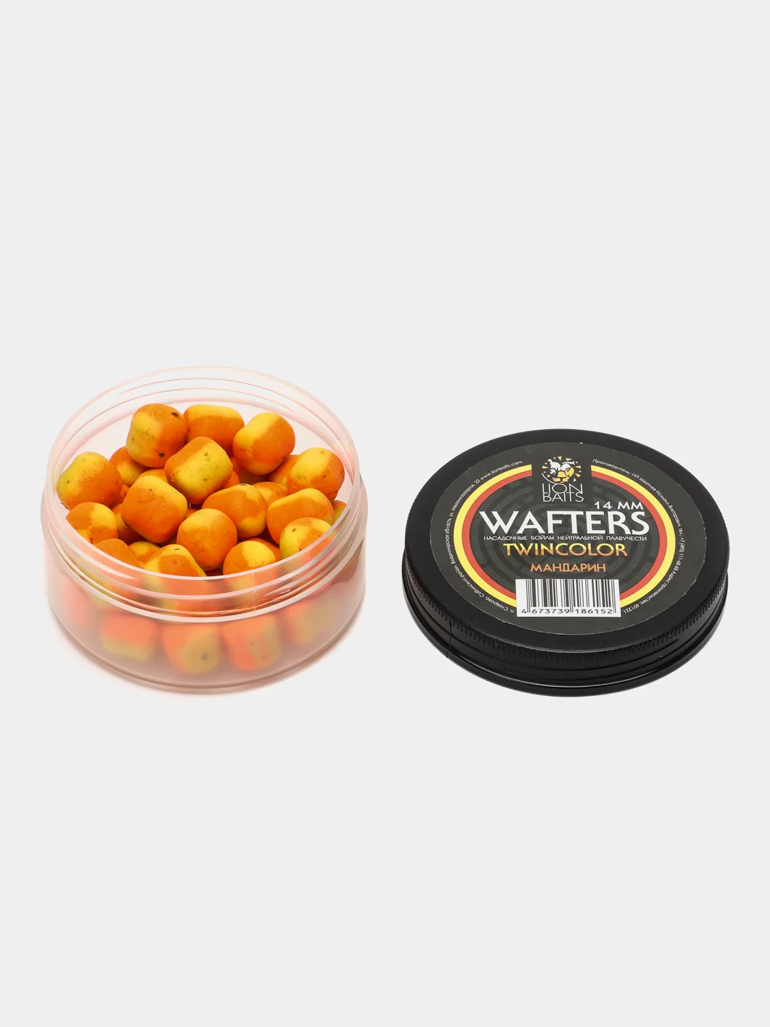 Бойлы нейтральной плавучести Wafters twincolor LION BAITS Мандарин 14мм