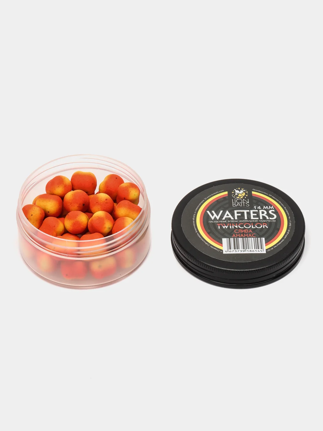 Бойлы нейтральной плавучести Wafters twincolor LION BAITS Слива - Ананас 14мм