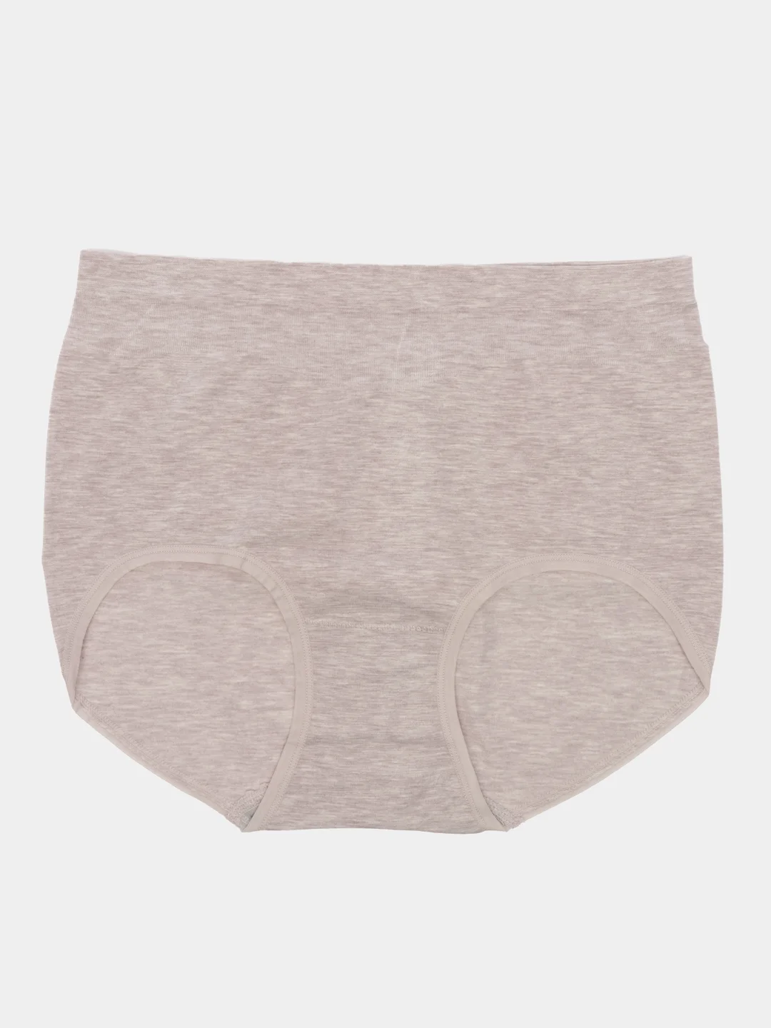 Бежевый меланж трусы бесшовные, с высокой посадкой, one size 52-60, больших размеров