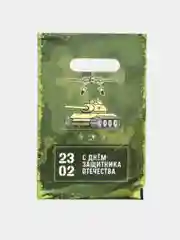 Подарочный пакет 23 февраля, 5 шт, 20х30 см, 30 мк/ подарок на день Защитника Отечества