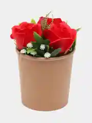 Алый букет из мыльных роз , подарочный набор на Новый год, букет из мыльных цветов