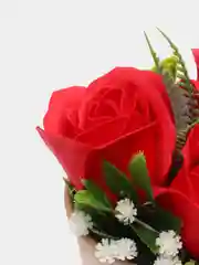 Алый букет из мыльных роз , подарочный набор на Новый год, букет из мыльных цветов