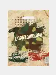 Бежевый пакет подарочный "8 марта",полиэтиленовый, 2 шт, 30 х 40 см, 50 мк