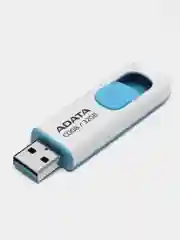 Белый флешка A-Data C008, USB, выдвижная,  16 / 32 / 64 Гб, флеш-накопитель