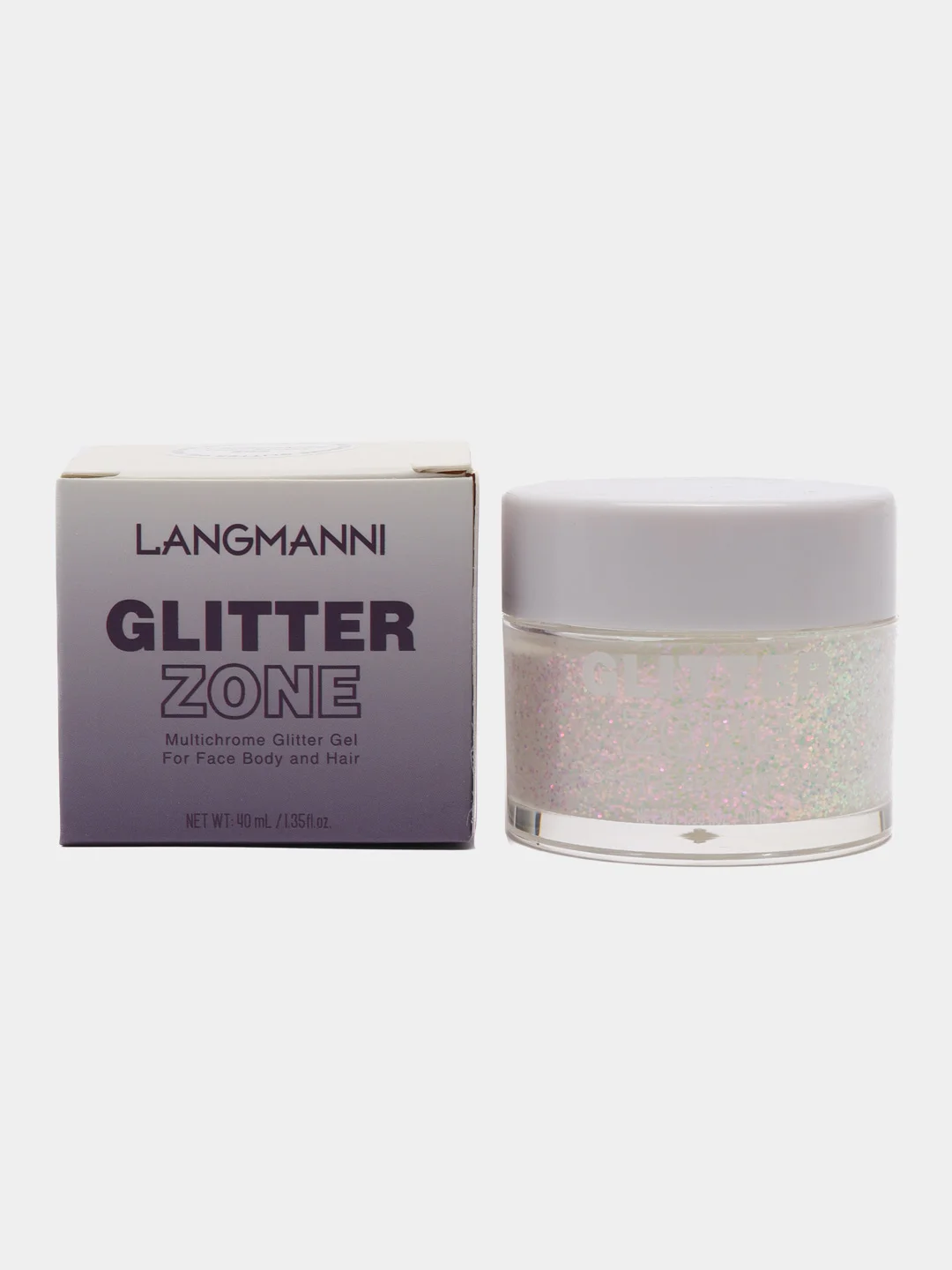 Серый гель глиттер LANGMANNI Zone