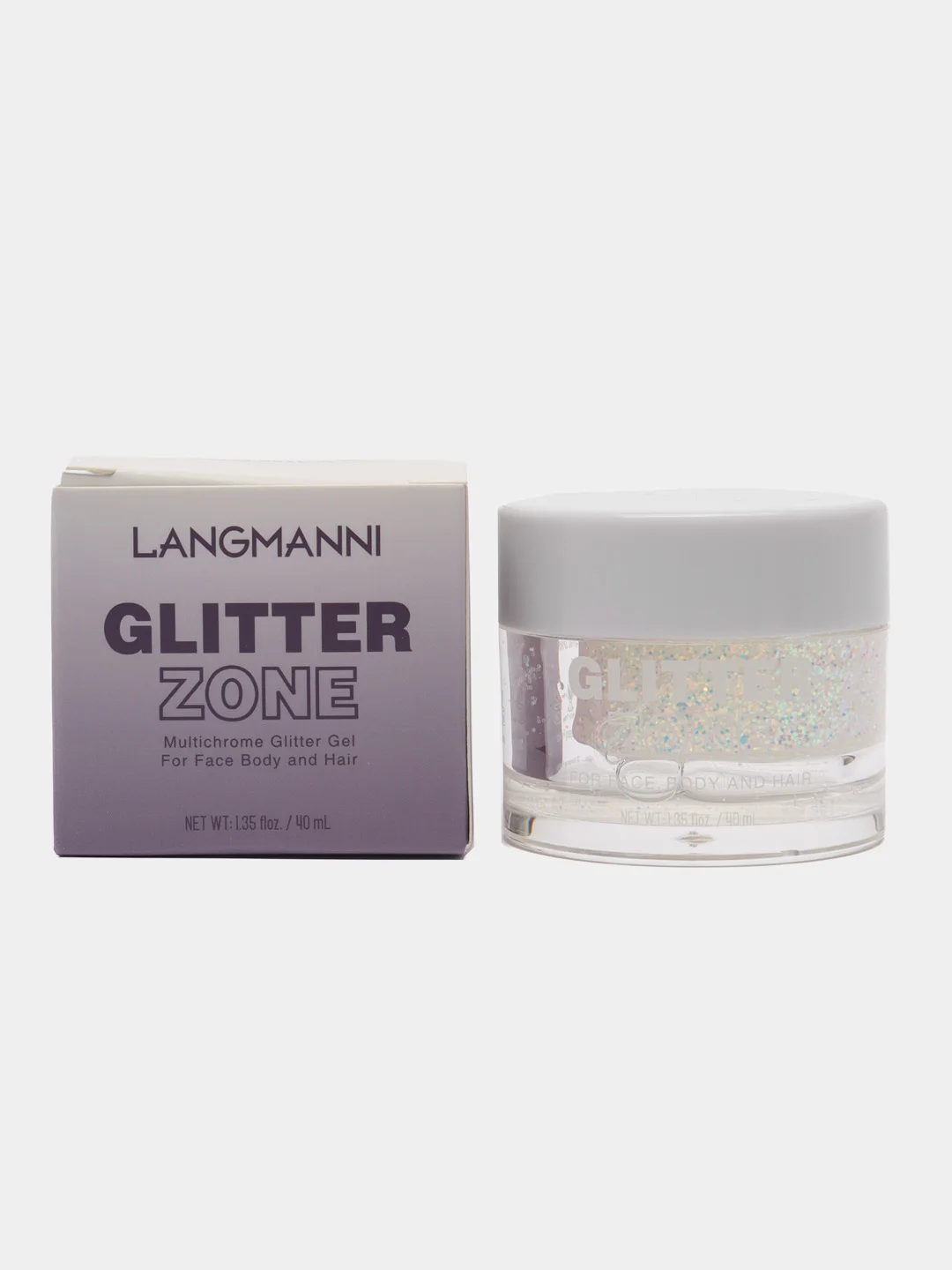 Черный гель глиттер LANGMANNI Zone