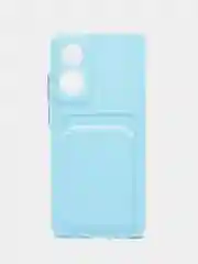 Ледяной силиконовый чехол для OPPO A78 (Оппо А78) с карманом для карт, прозрачный