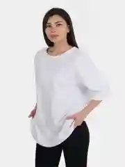 Белый футболка женская, оверсайз, удлиненная
