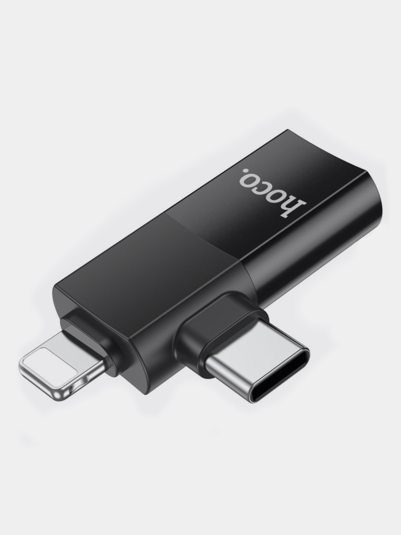 Переходник 2 в 1 Lightning USB, OTG для iPhone, iPad, iPod адаптер Type-C,  hoco UA17 OTG купить по цене 550 ₽ в интернет-магазине KazanExpress