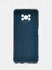 Синий чехол для Xiaomi Poco X3 NFC/X3 Pro силиконовый ROSCO матовый/прозрачный с защитой камер