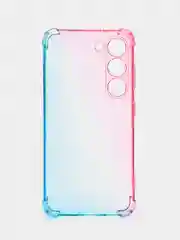Розовый чехол для Samsung Galaxy S23 противоударный силиконовый ROSCO прозрачный, усиленные углы