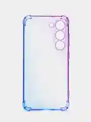 Фиолетовый чехол для Samsung Galaxy S23 противоударный силиконовый ROSCO прозрачный, усиленные углы