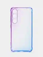 Фиолетовый чехол для Samsung Galaxy S23 противоударный силиконовый ROSCO прозрачный, усиленные углы