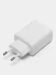 Белый блок питания USB + Type-C 5V-3.1А c дисплеем