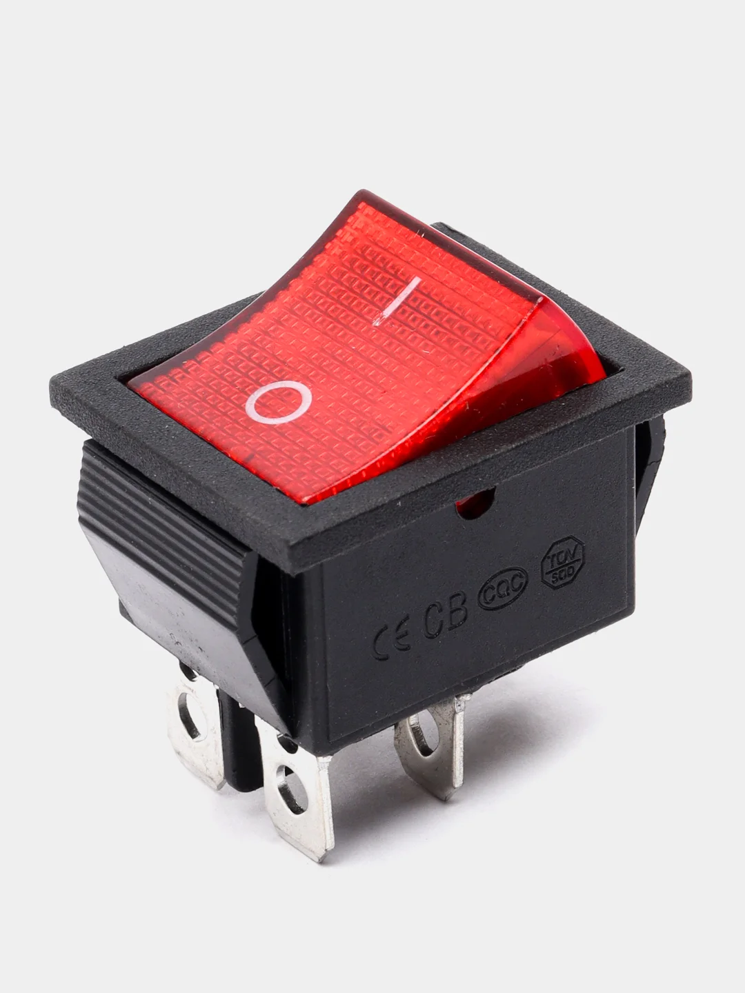Выключатель KCD4-201 красный с подсветкой 16 А 250 В 4 PIN