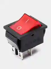 Выключатель KCD4-201 красный с подсветкой 16 А 250 В 4 PIN