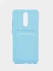 Ледяной чехол для Xiaomi Redmi 8A (Сяоми Редми 8А) с карманом для карт, силиконовый, прозрачный