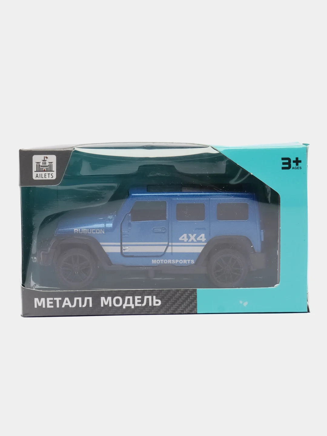 Синий металлическая машинка Jeep Wrangler