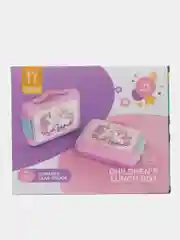 Конфетный ланч-бокс детский для еды "Дино и пони", 1100ML, со столовыми приборами и соусницей