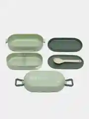 Зелёный хаки ланч-бокс для хранения еды , контейнер для продуктов 850ml, 3 отсека, ложка